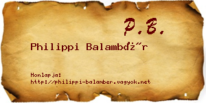 Philippi Balambér névjegykártya
